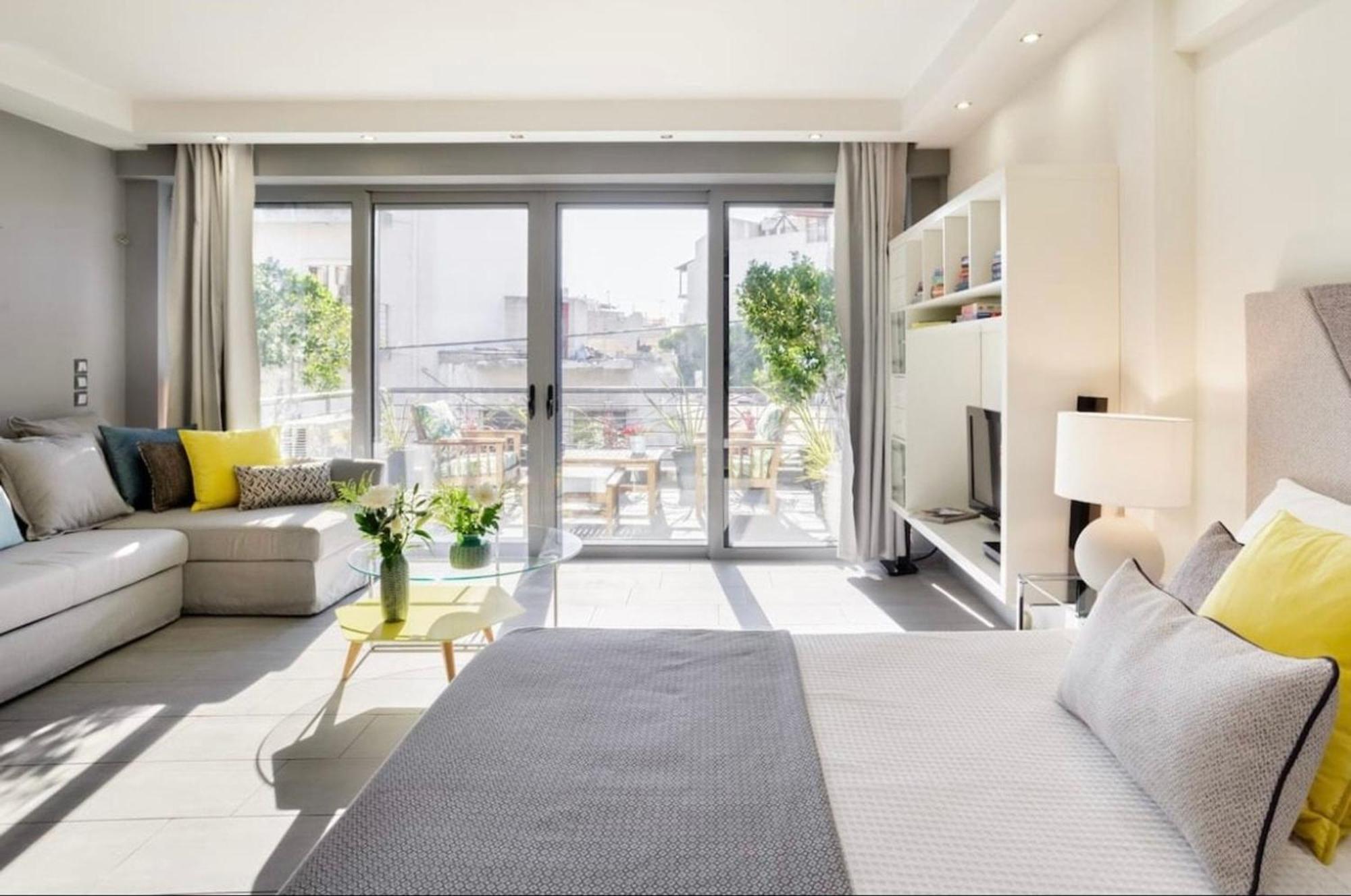 Ferienwohnung Stylish Boutique Loft With Private Balcony Athen Exterior foto